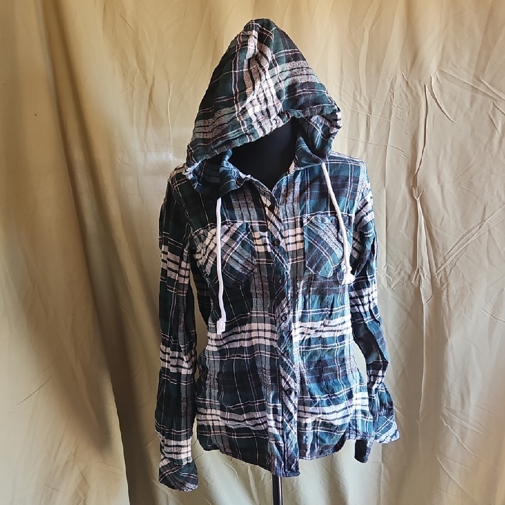 Plaid Hooded Women's Jacket